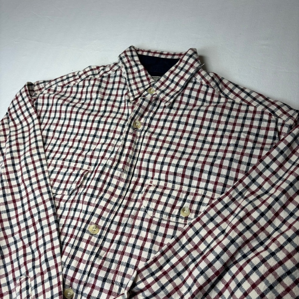 VTG County Seat Button Down Shirt Mens Small Multicolor Plaid Long Sleeve Cotton
